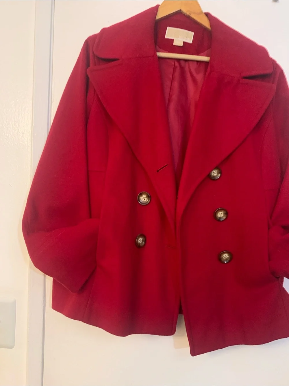 Michael Kors Crimson Double-Breasted Peacoat